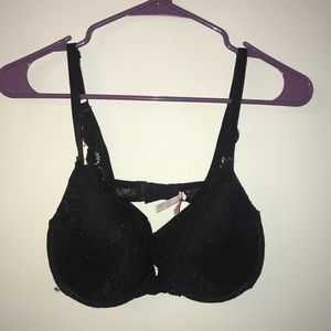 Black lace push up bra